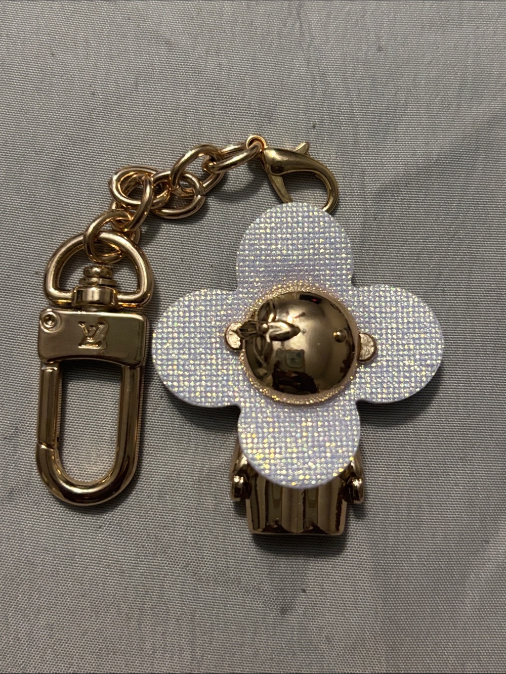 Louis Vuitton Gold-Tone and White Flower Key Charm